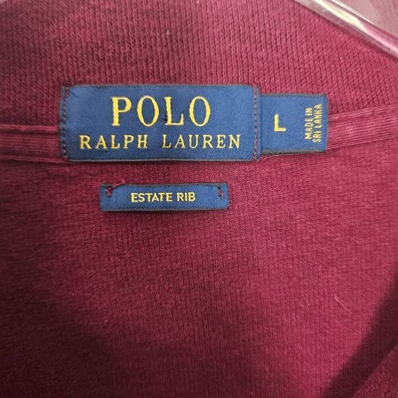 Polo Ralph Lauren Estate Rib Quarter Zip Long Sleeve Sweater Men's Red Size Larg - Picture 4 of 4